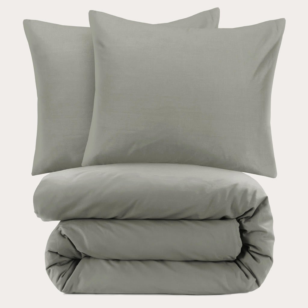 NOUS Living katoenen 2-persoons dekbedovertrek 200x220 cm - groen