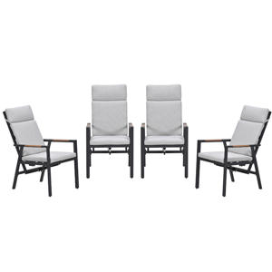Felini verstelbare tuinstoelen (set van 4) - carbon black 
