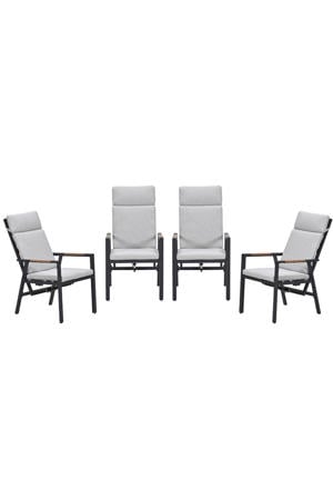 Felini verstelbare tuinstoelen (set van 4) - carbon black 