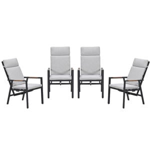 Felini verstelbare tuinstoelen (set van 4) - carbon black