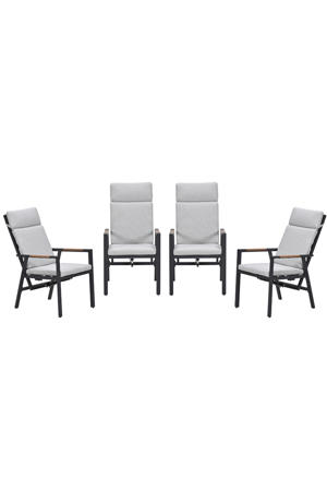 Felini verstelbare tuinstoelen (set van 4) - carbon black