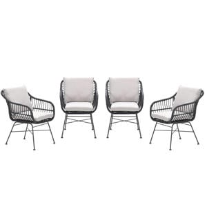 Margriet tuinstoelen (set van 4) zwart