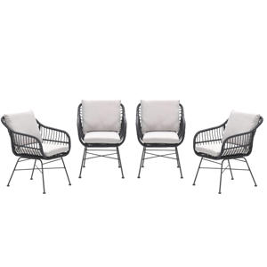 Margriet tuinstoelen (set van 4) zwart