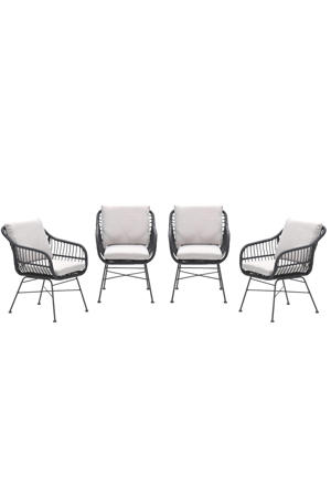 Margriet tuinstoelen (set van 4) zwart 