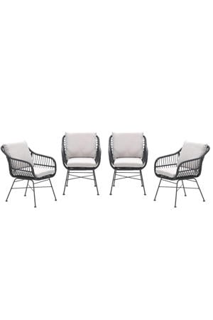 Margriet tuinstoelen (set van 4) zwart