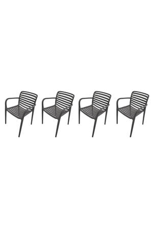 Nantes tuinstoelen (set van 4) - antraciet 