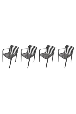 Nantes tuinstoelen (set van 4) - antraciet