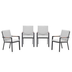 Felini tuinstoelen (set van 4) - carbon black / valley sand