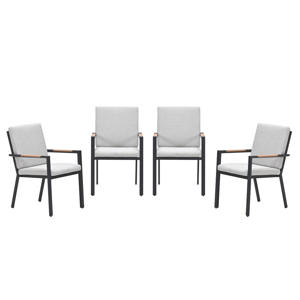 Felini tuinstoelen (set van 4) - carbon black / valley sand 