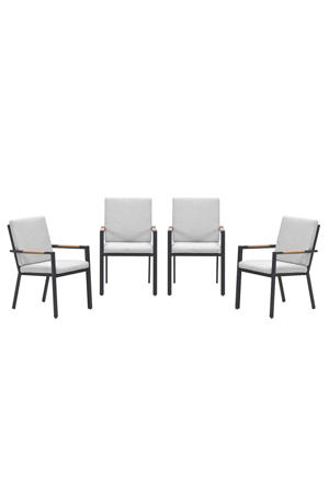 Felini tuinstoelen (set van 4) - carbon black / valley sand 