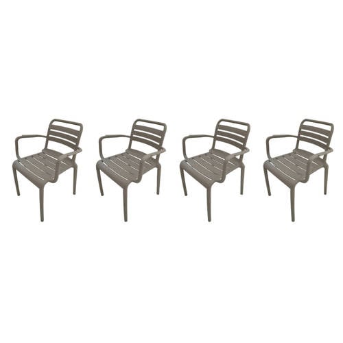 Garden Impressions Orleans tuinstoelen (set van 4) taupe – oranje