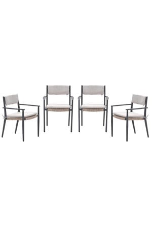 Parijs tuinstoelen (set van 4) - carbon black / desert sand