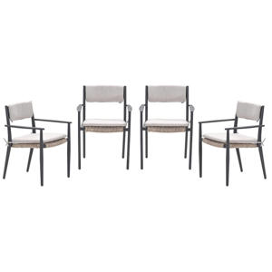 Parijs tuinstoelen (set van 4) - carbon black / desert sand 