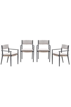 Parijs tuinstoelen (set van 4) - carbon black / desert sand 