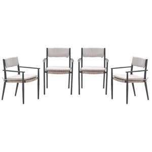 Parijs tuinstoelen (set van 4) - carbon black / desert sand