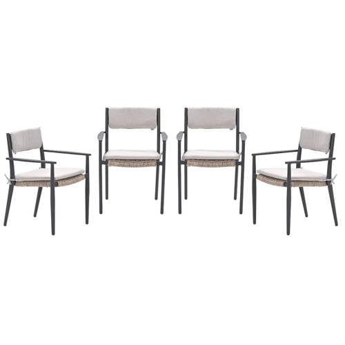 Garden Impressions Parijs tuinstoelen (set van 4) carbon black / desert sand – grijs