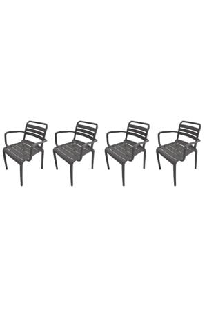 Orleans tuinstoelen (set van 4) - antraciet