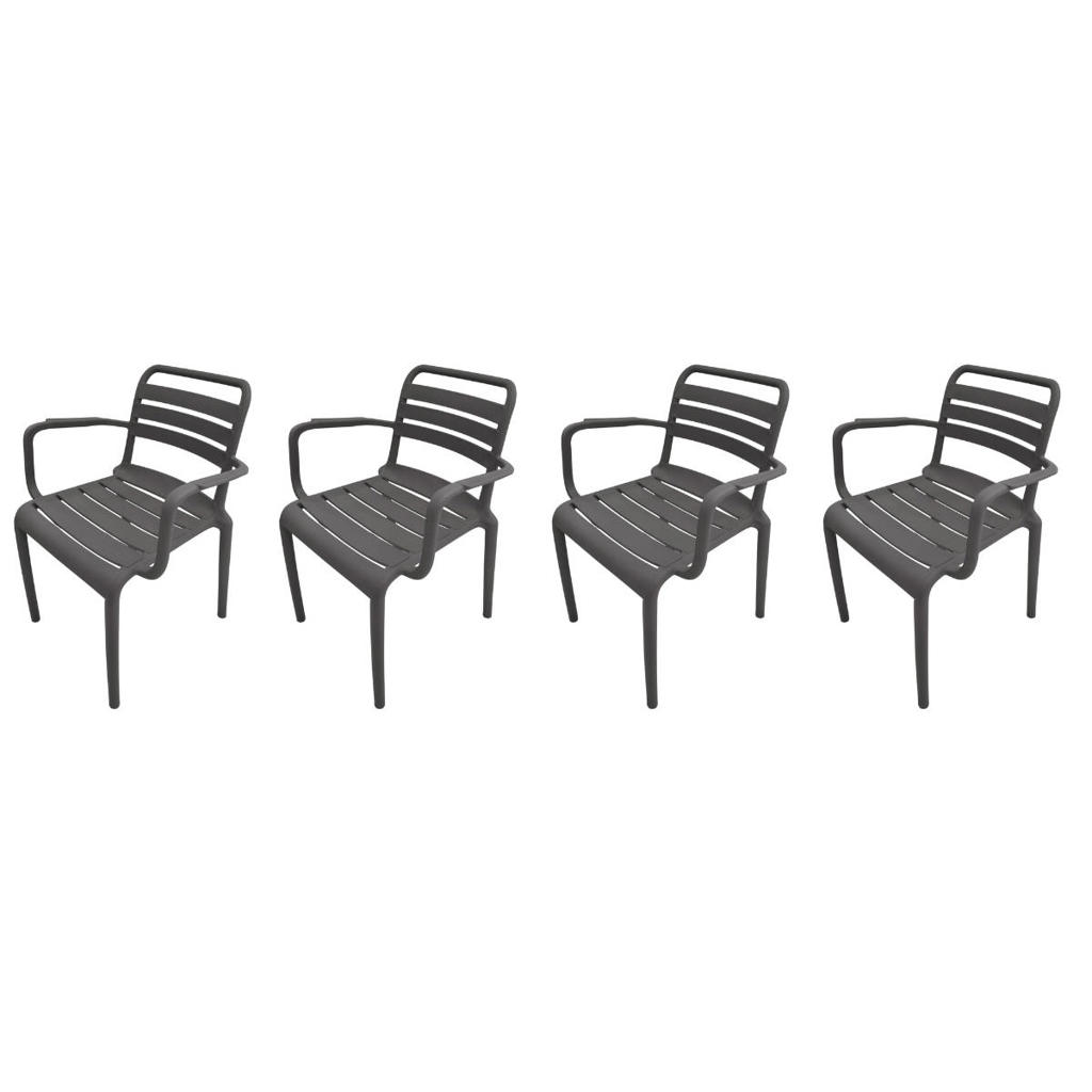 Garden Impressions Orleans tuinstoelen (set van 4) - antraciet