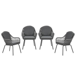 Triton tuinstoelen (set van 4) grijs rope