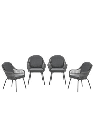 Triton tuinstoelen (set van 4) grijs rope