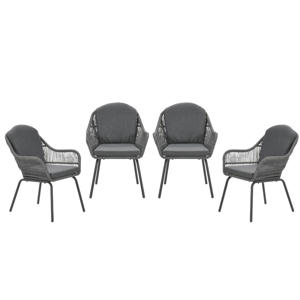 Triton tuinstoelen (set van 4) grijs rope