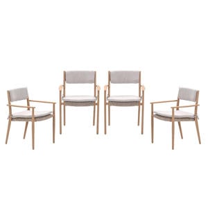 Parijs tuinstoelen (set van 4) - light teak look / desert sand