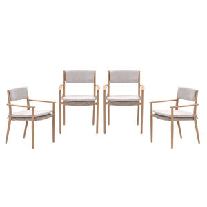 Parijs tuinstoelen (set van 4) - light teak look / desert sand
