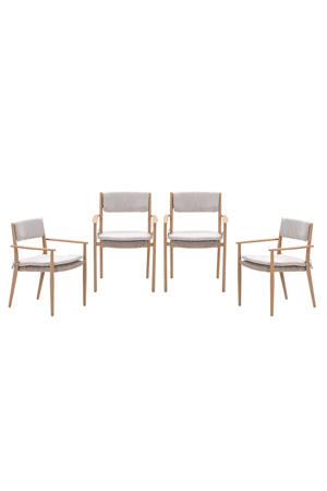 Parijs tuinstoelen (set van 4) - light teak look / desert sand 