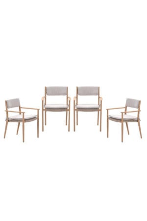 Parijs tuinstoelen (set van 4) - light teak look / desert sand