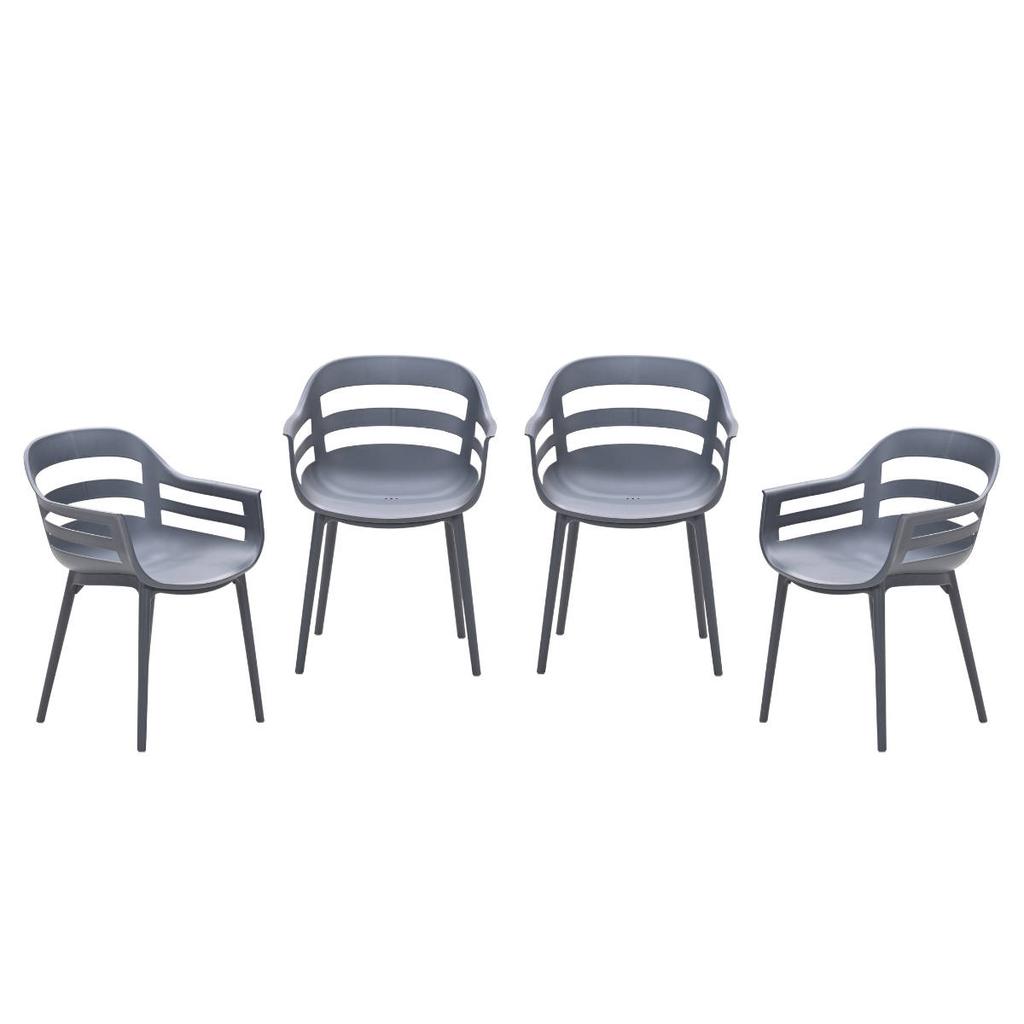 Garden Impressions Ceasar tuinstoelen (set van 4) antraciet