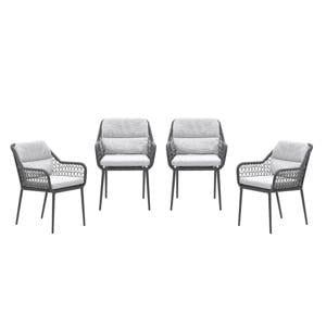 Toledo tuinstoelen (set van 4) donkergrijs