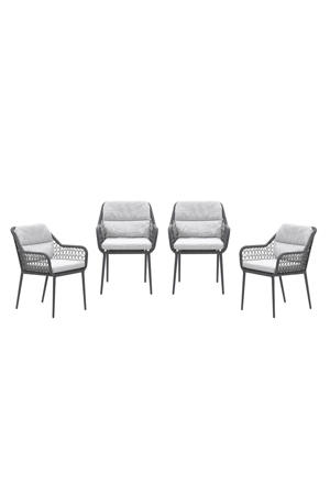 Toledo tuinstoelen (set van 4) donkergrijs 