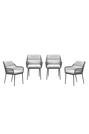 Toledo tuinstoelen (set van 4) donkergrijs