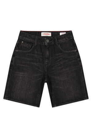 regular waist short black denim