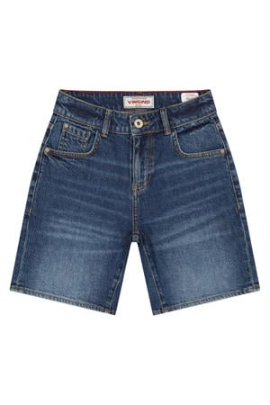 regular waist short medium blue denim