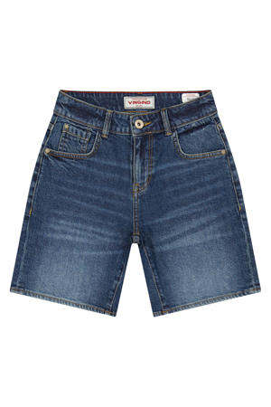 regular waist short medium blue denim