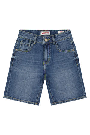 regular waist short medium blue denim