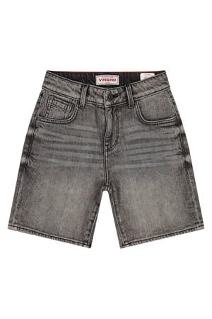 regular waist short grey denim