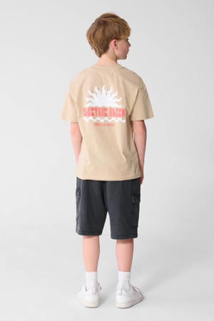 T-shirt met backprint zand