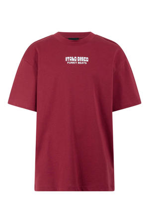 T-shirt met backprint donkerrood