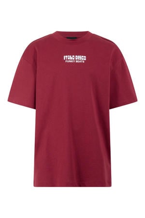 T-shirt met backprint donkerrood