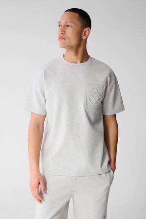 relaxed T-shirt lichtgrijs