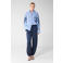 Shoeby barrel high waist gestreepte broek donkerblauw