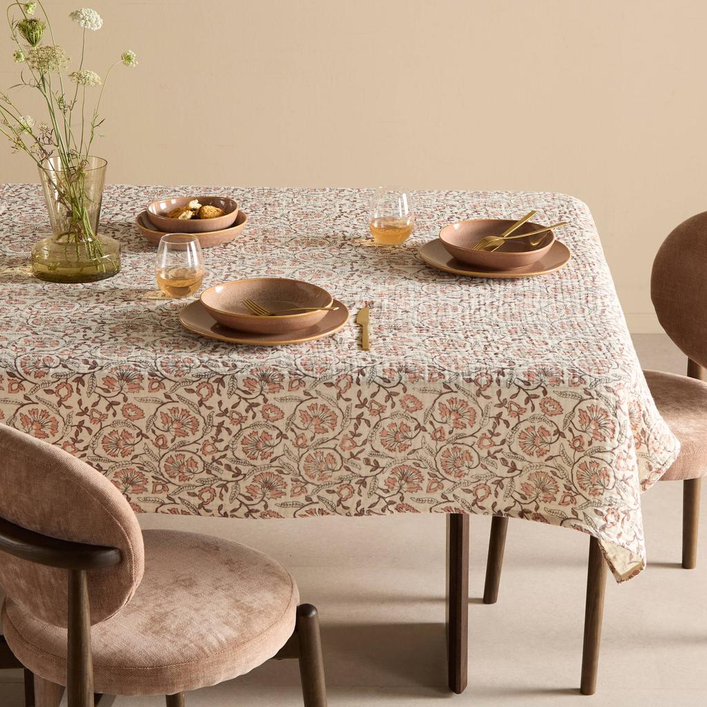 NOUS Living Lina Print katoenen tafelkleed 150x250 cm - bloem