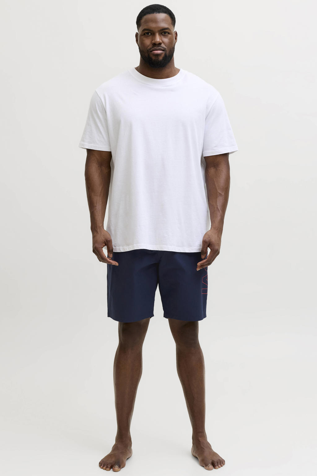 JACK & JONES PLUS SIZE zwemshort JPSTMAUI met logo donkerblauw