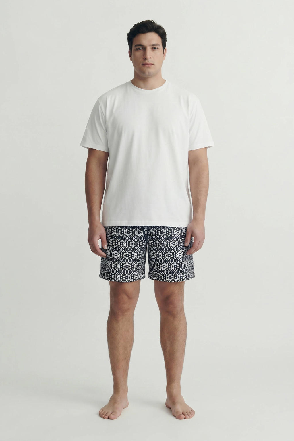 JACK & JONES PLUS SIZE zwemshort met print zwart