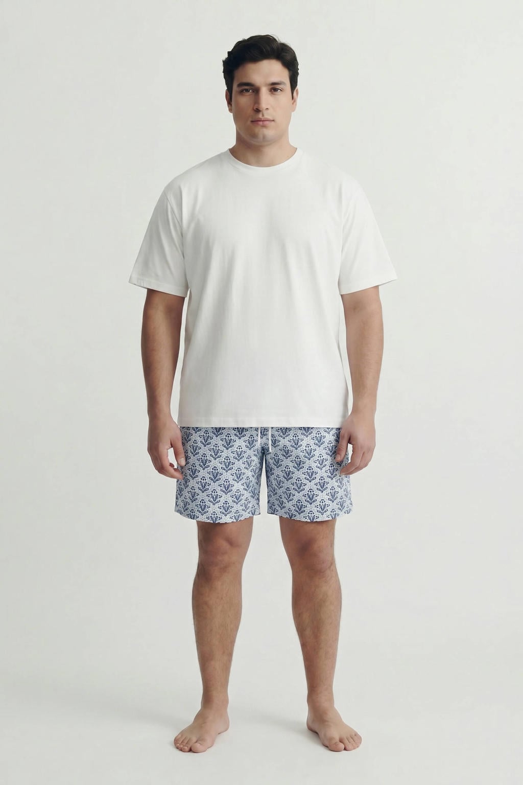 JACK & JONES PLUS SIZE zwemshort met print lichtblauw
