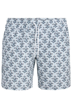 zwemshort met print lichtblauw