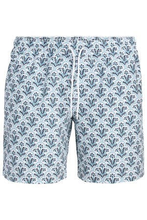 zwemshort met print lichtblauw