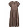 Paprika midi jurk met ruches Plus Size - bruin